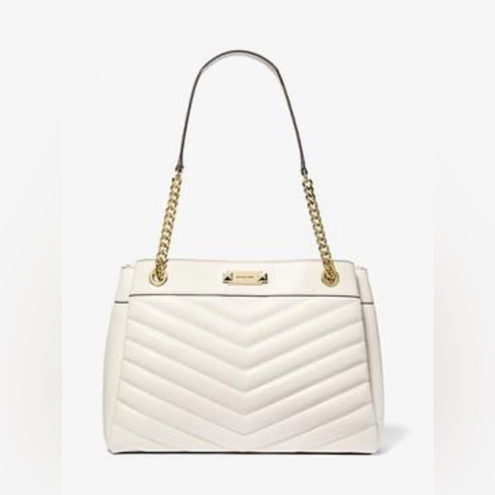 Michael Michael Kors MEDIUM CHAIN SHOULDER TOTE LIGHT CREAM $628